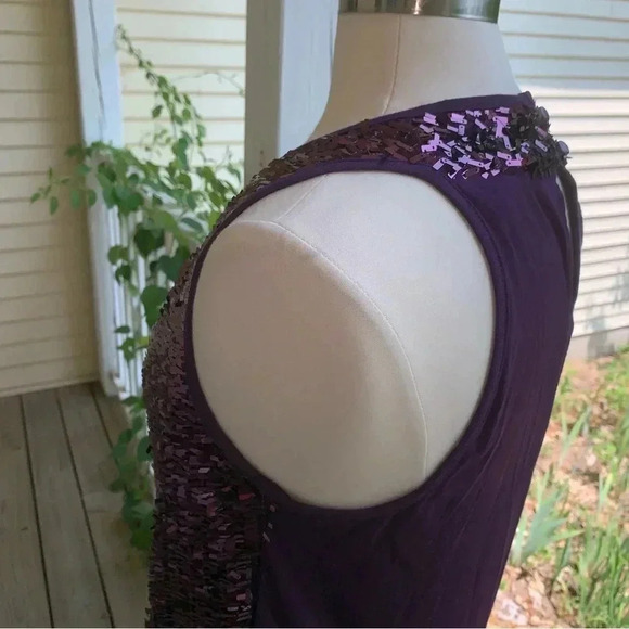 DS By Debbie Shuchat Tank Sleeveless Sequin High Neck Blouse M Purple Swiftie - Picture 6 of 10
